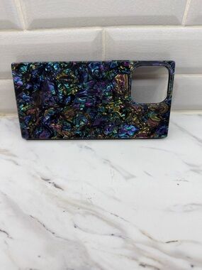 Flaunt Square Abalone Shell Case + Mag Safe - Black Base iPhone 13 Pro Max